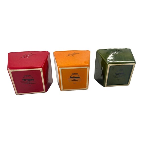 Pier 1 Imports set of 3 Dipping Bowls Leaf Embroidered Fall Motive 3x4.25” - Picture 9 of 9